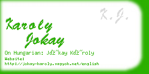 karoly jokay business card